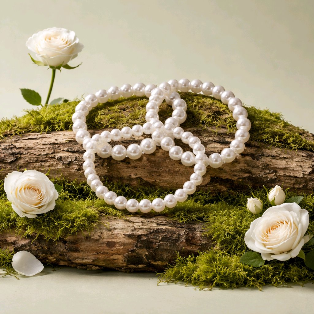 Les bracelets en perles rondes blanches