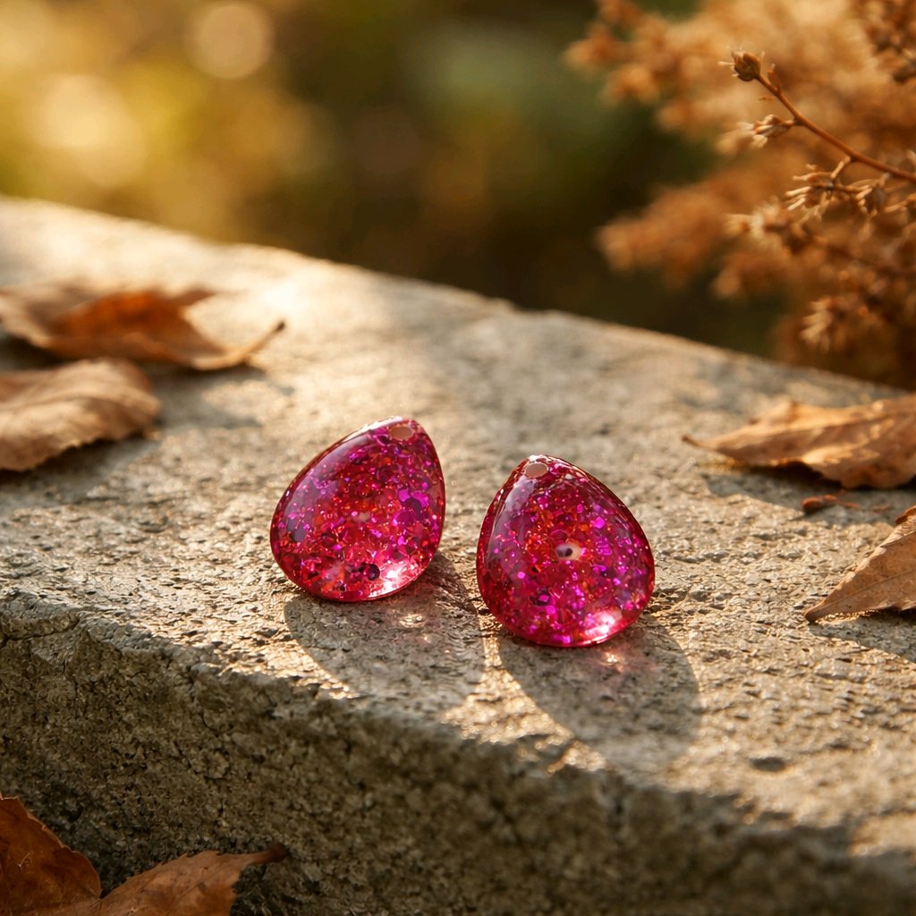 Pampilles en résine Holly – Rose
