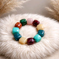Bracelet en perles cubes - couleur arc en ciel - la fabrique à pampilles
