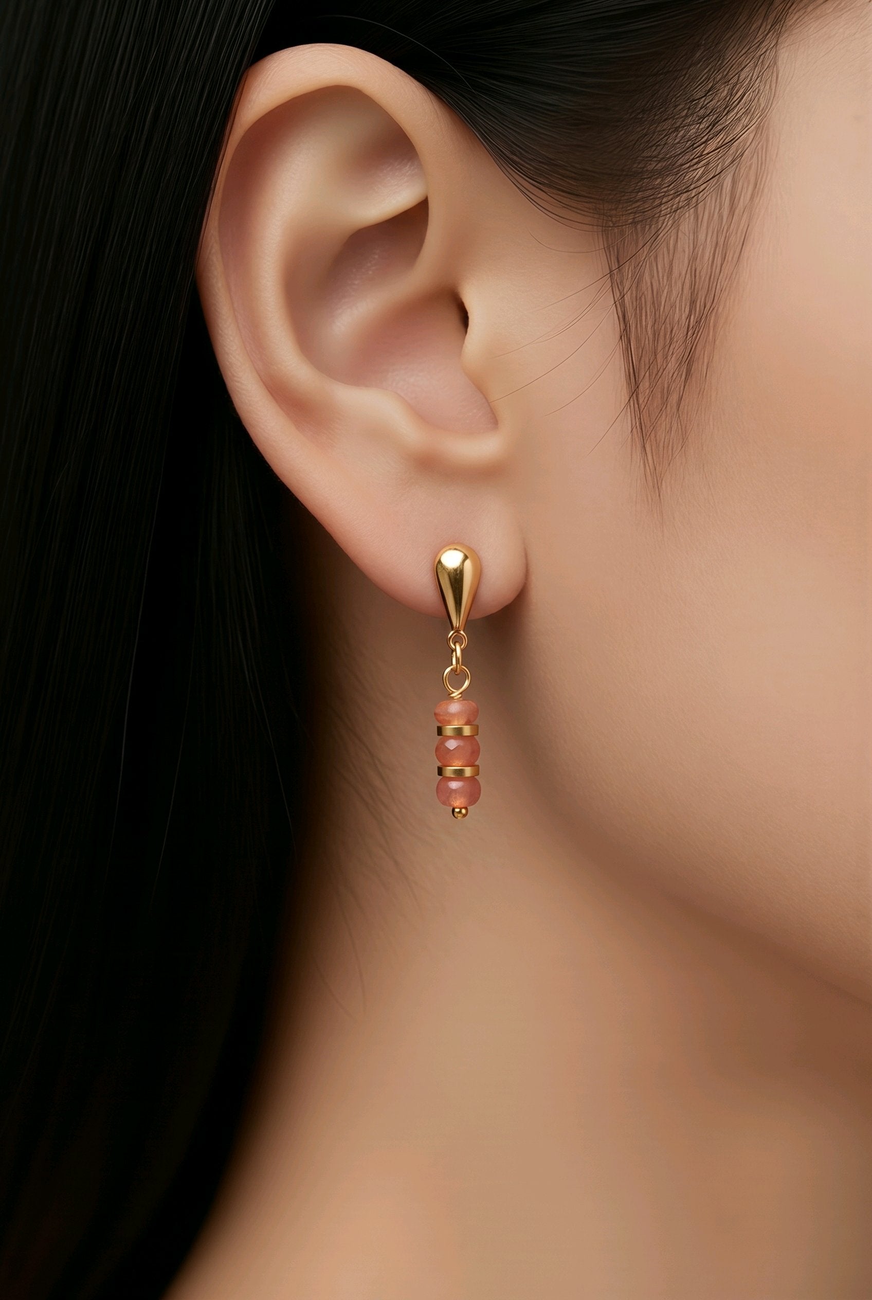 Boucles d'oreilles élégantes - Strawberry quartz