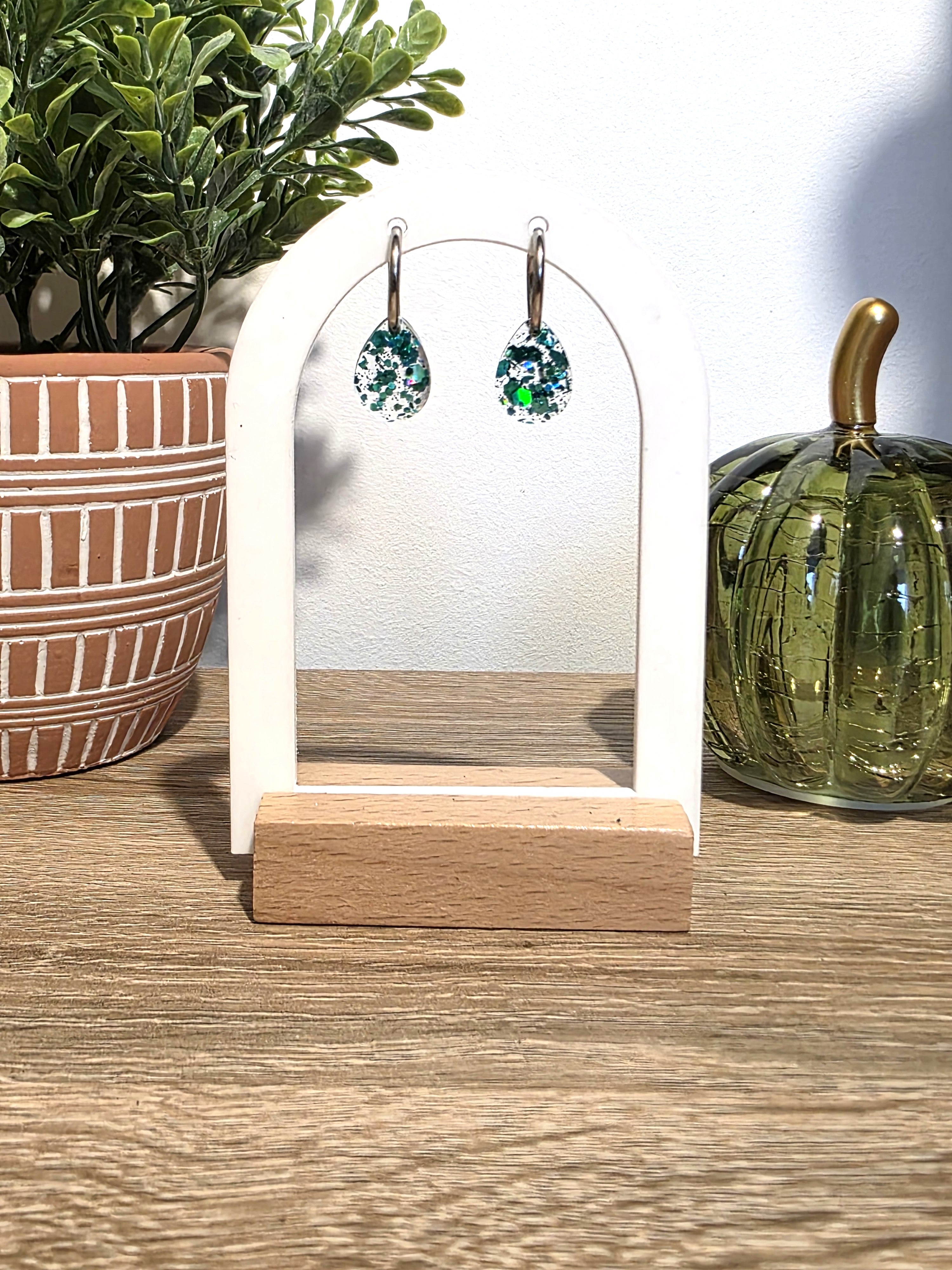 Pampilles en résine Holly – Bleu turquoise