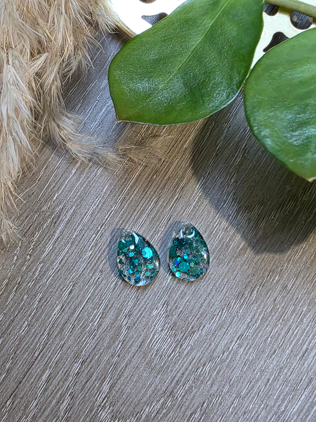 Pampilles en résine Holly – Bleu turquoise