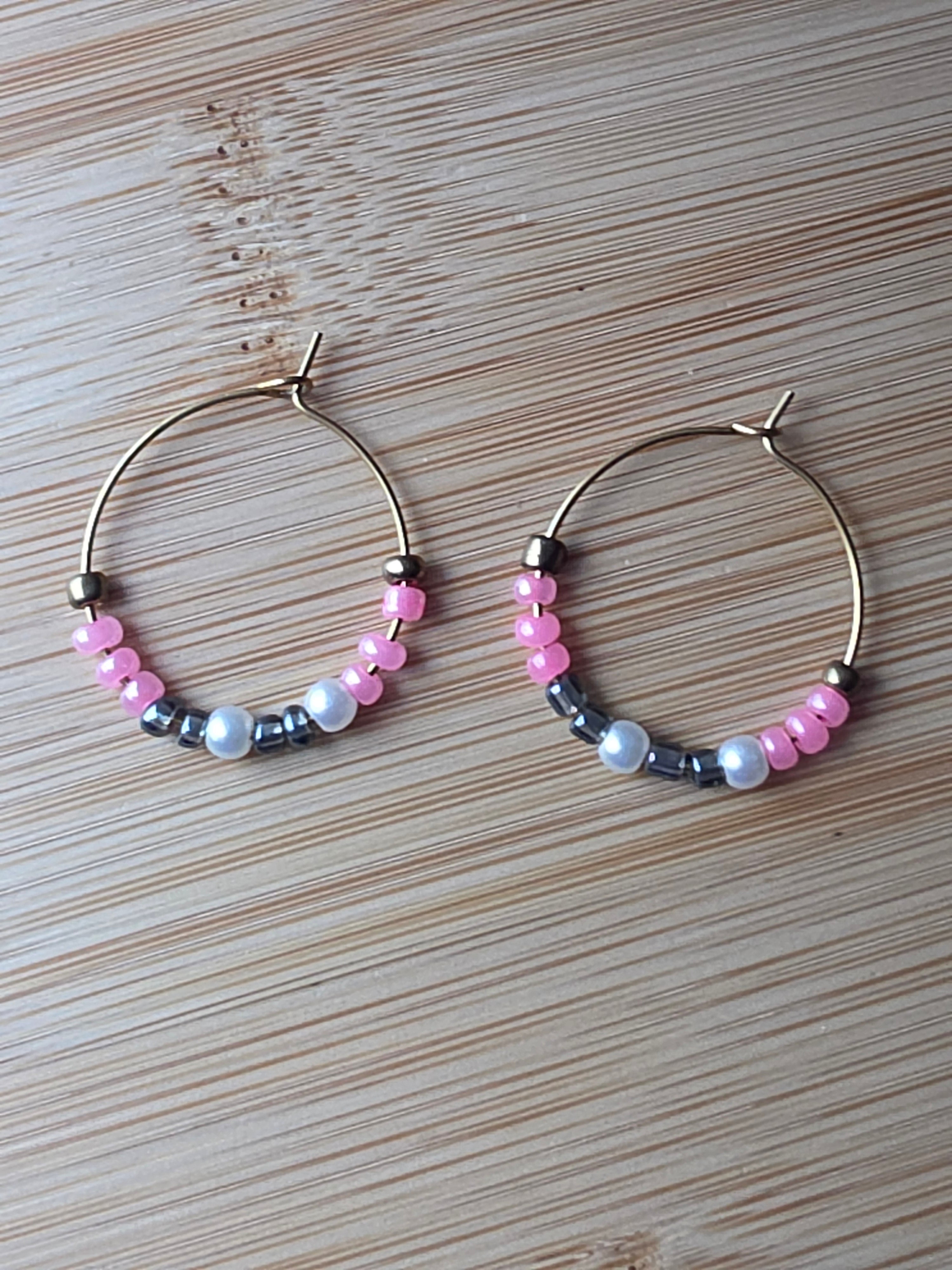 Boucles d oreilles Perrine rose