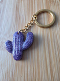Porte-clés en résine cactus – Violet