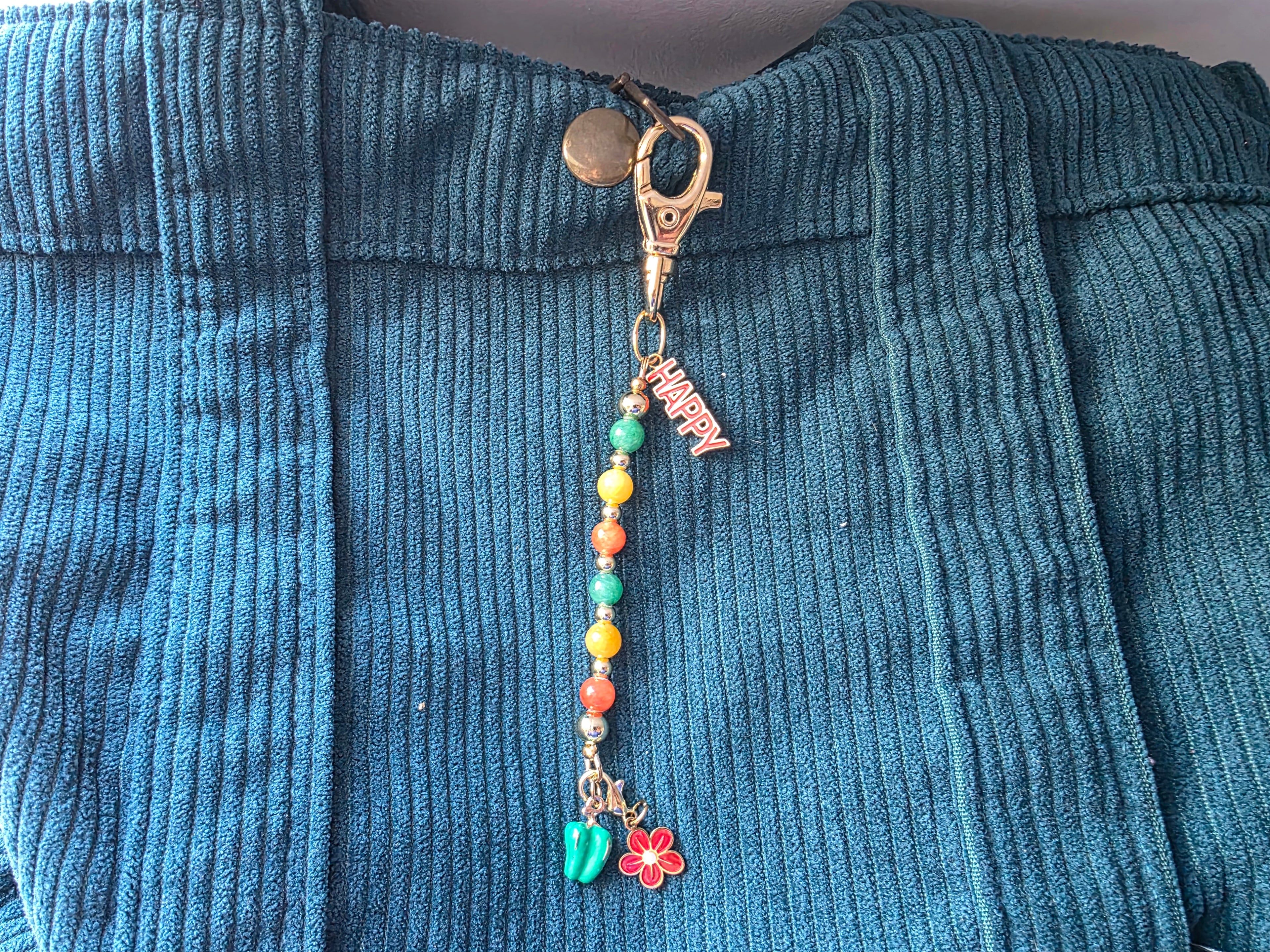 Porte clés /bijou pour sac  -multicolore- breloques poivrons, happy - la fabrique à pampille