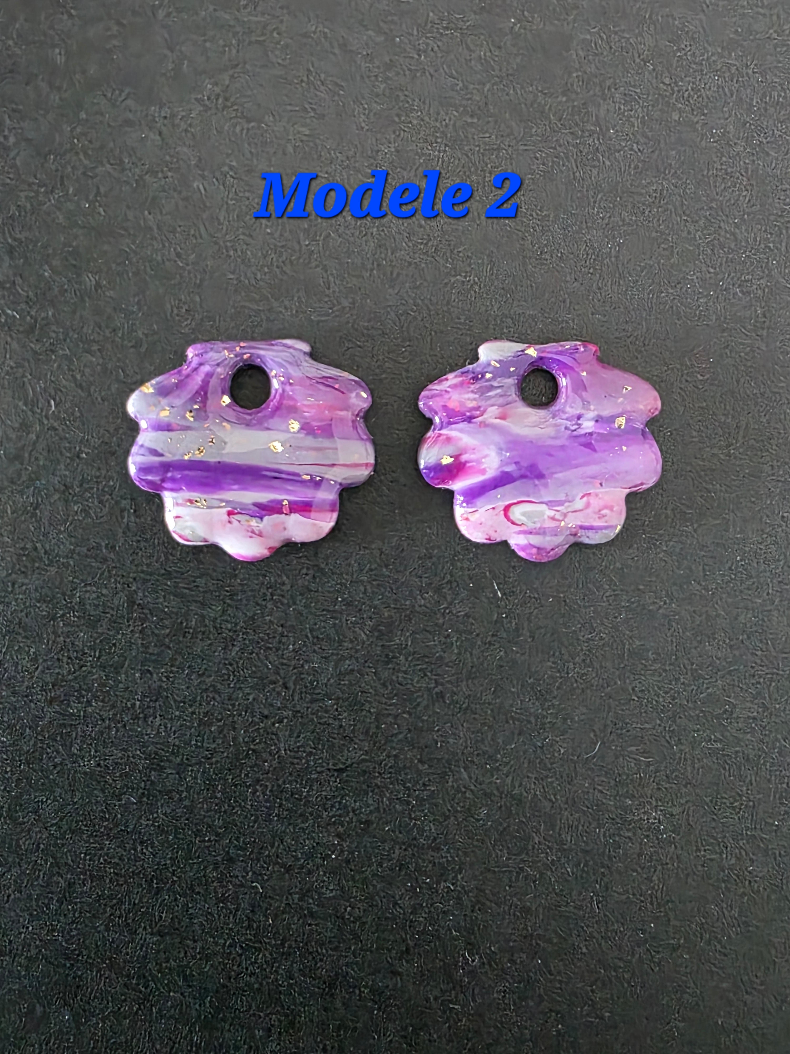 Pampilles modèle Coquillage - couleur violet - la fabrique à pampilles