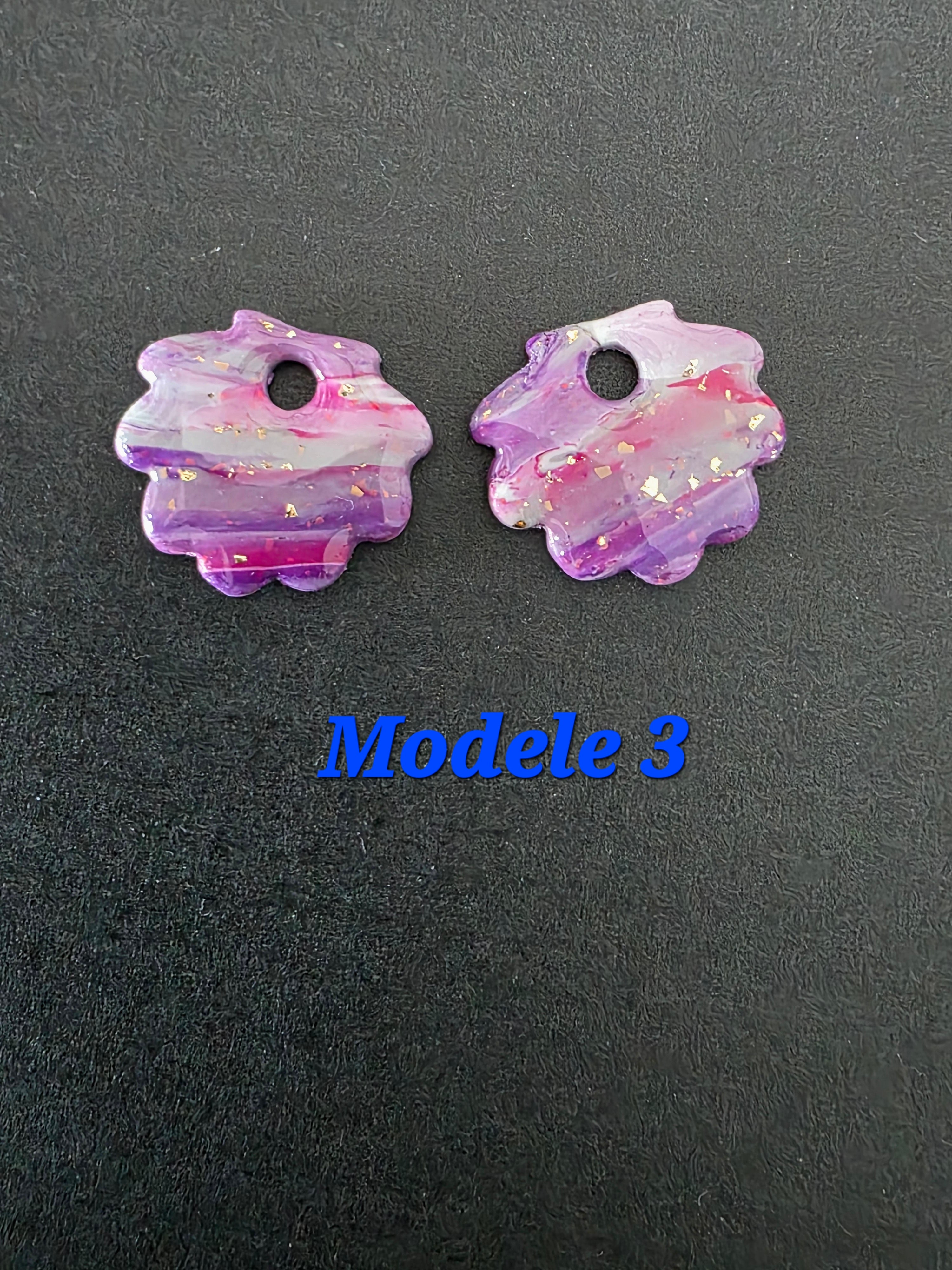 Pampilles modèle Coquillage - couleur violet - la fabrique à pampilles