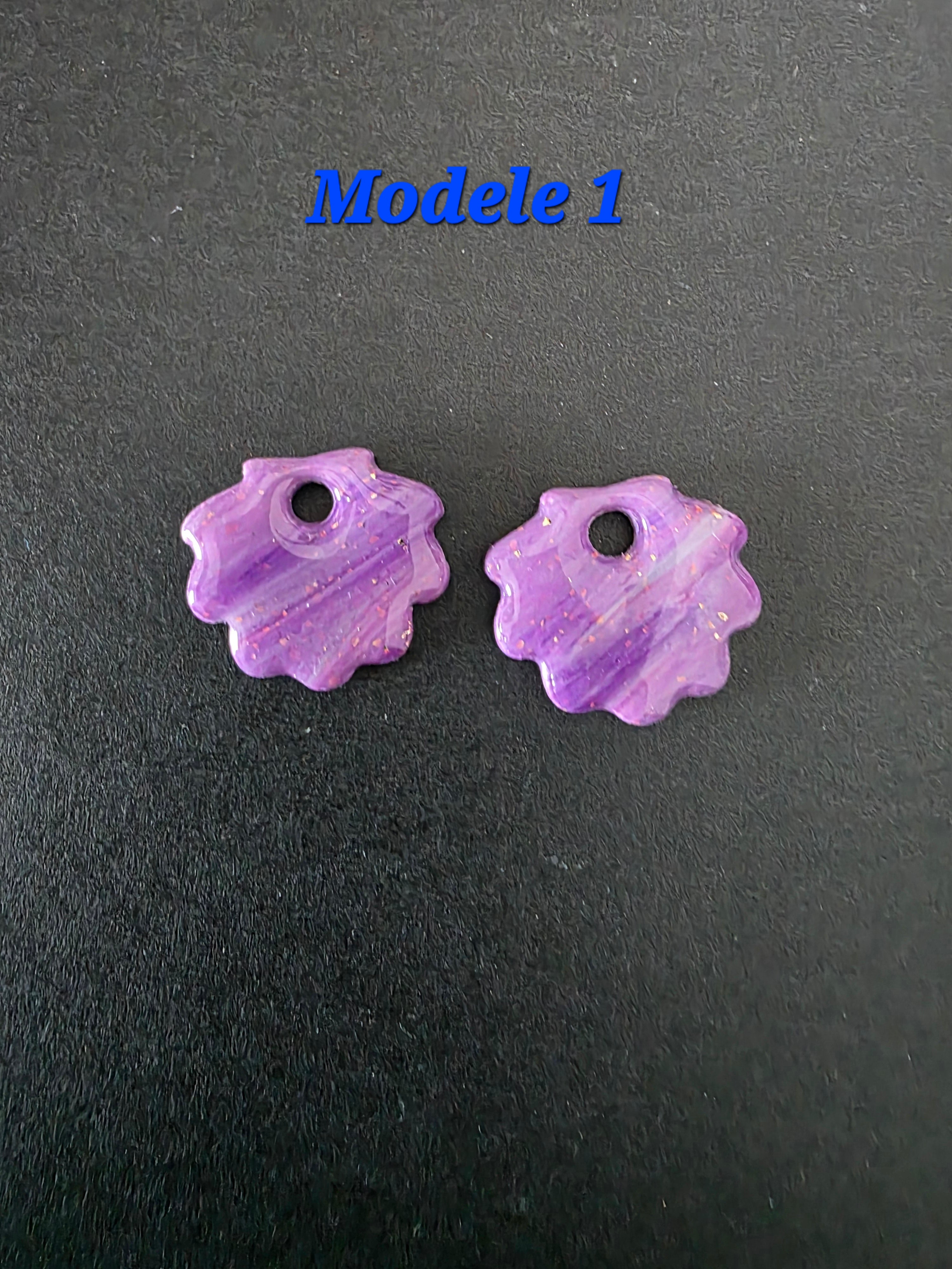 Pampilles modèle Coquillage - couleur violet - la fabrique à pampilles