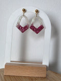 Boucles d'oreille losange en résine - Rose