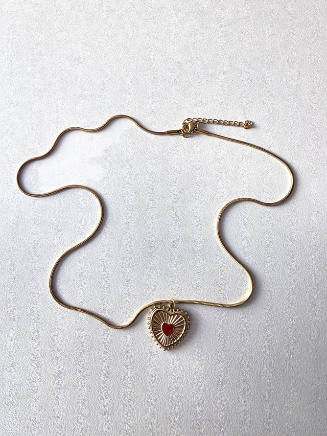 Collier maille serpentine  - breloque soleil - la fabrique à pampilles