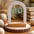 Pampilles interchangeables modèle Carrie en résine couleur vert pailleté - la fabrique à pampilles