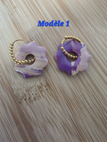 Pampilles en résine modèle Judith- couleur violet- la fabrique à pampilles