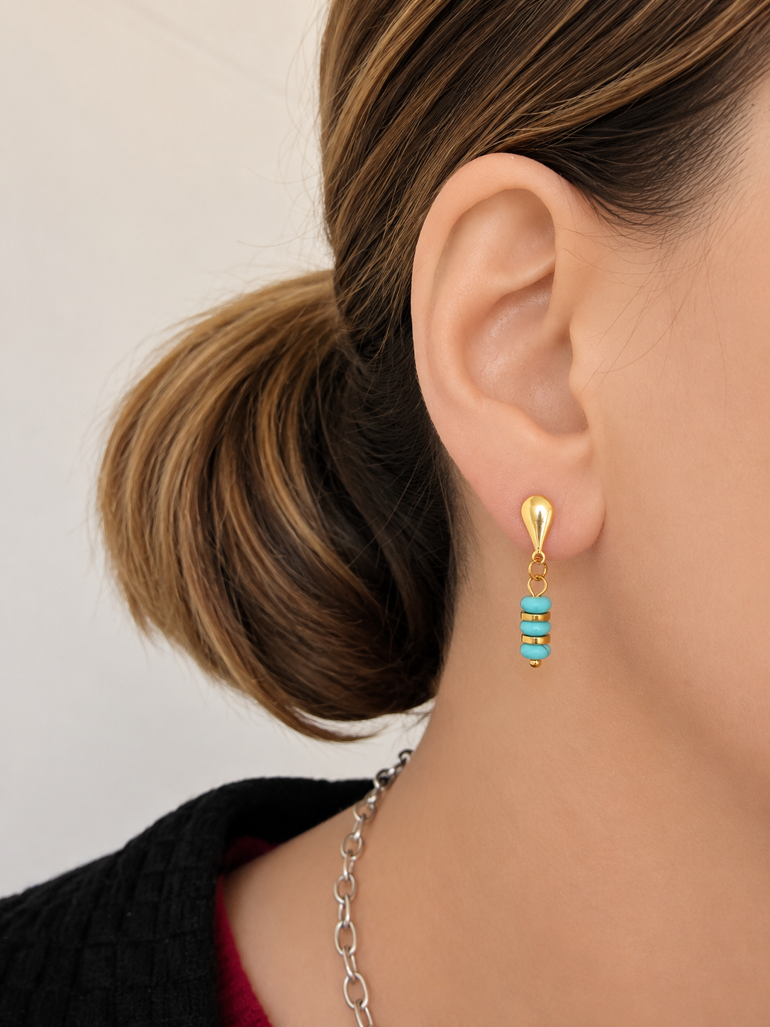 Boucles d'oreilles élégantes - Bleu turquoise
