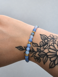 Bracelet effet craquelé Agate bleu Sapphire 6mm