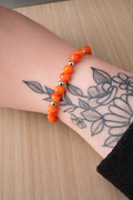 Bracelet perles rondes 6.5mm - Orange