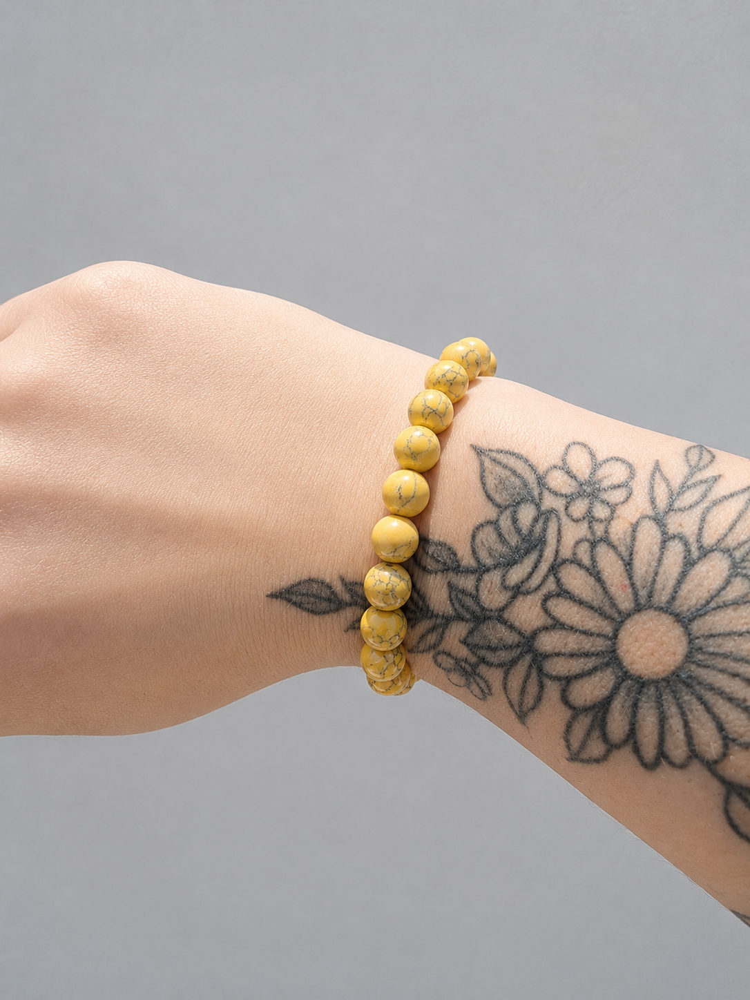 Bracelet en perles zébrées couleur vanille - la fabrique à pampilles