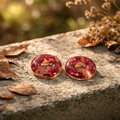 Pampilles interchangeables modèle Little donut en résine couleur rouge - la fabrique à pampilles