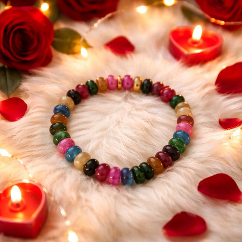 Bracelet en perles gemme couleur arc en ciel - la fabrique à pampilles