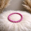 Bracelet perles rondes + tubes - Rose
