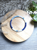 Bracelet en perles mini tube bleu- la fabrique à pampilles