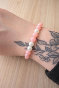 Bracelet perles rondes 6mm - Rose