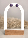 Puces d'oreilles dôme lisse – Violet