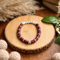 Bracelet en perles heishi "hope" couleur marron et blanc- la fabrique à pampilles