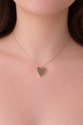 Collier tour de cou cœur – Marron