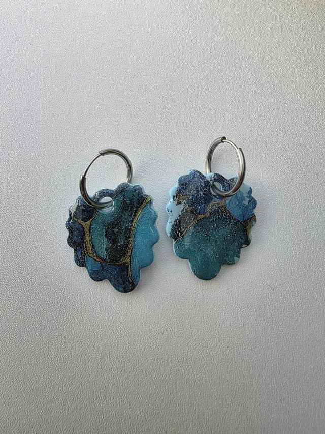Pampilles Nina bleu floral (plusieurs modèles disponibles)