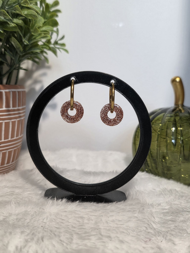 Pampilles interchangeables modèle Little donut en résine couleur bronze - la fabrique à pampilles