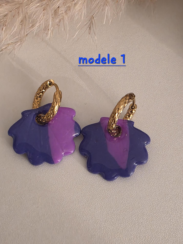 Pampilles modèle Coquillage - couleur violet - la fabrique à pampilles