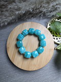 Bracelet en perles cubes - couleur bleu marbré - la fabrique à pampilles