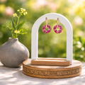 Pampilles interchangeables modèle Little donut en résine couleur rose  - la fabrique à pampilles