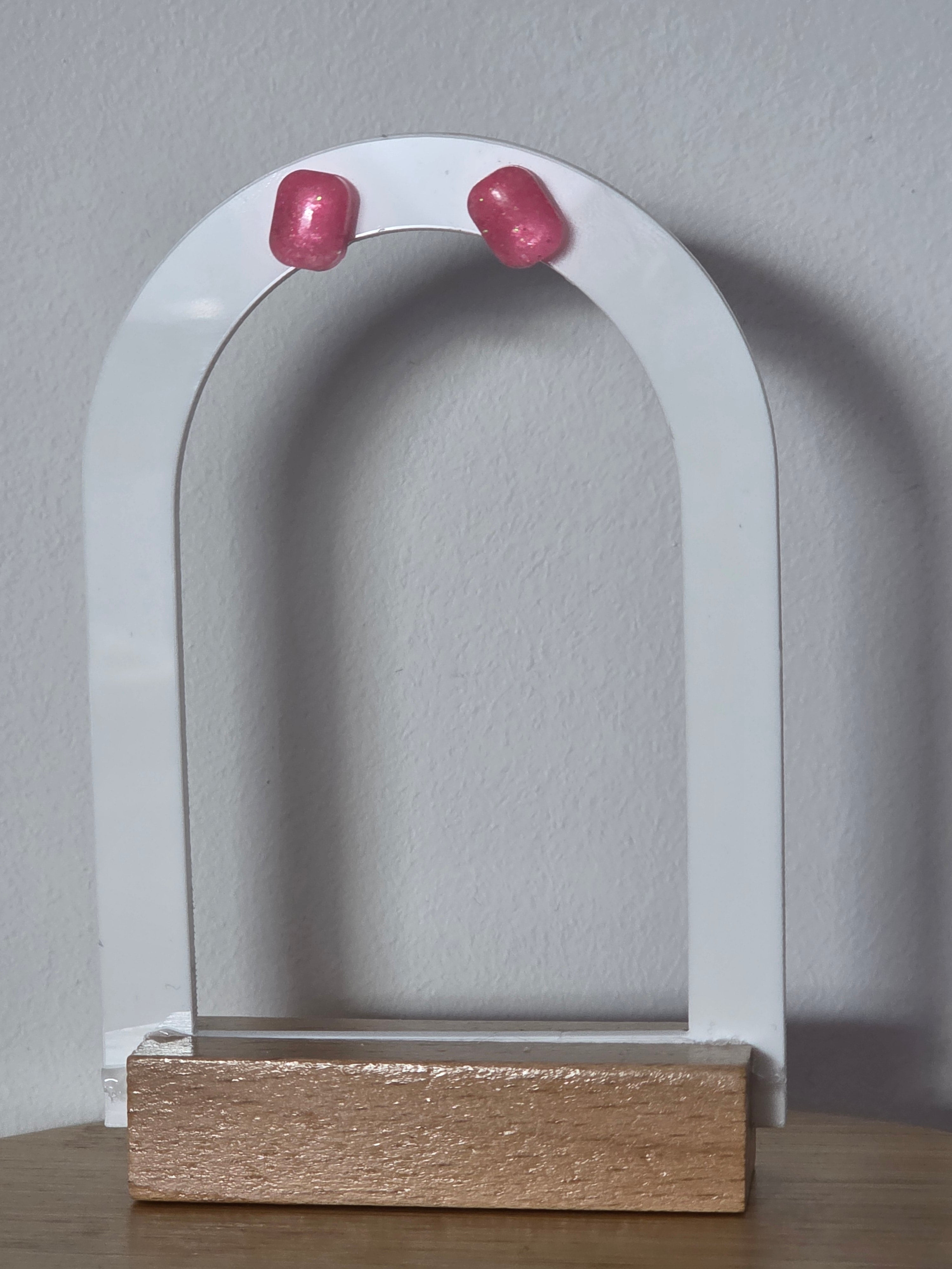Puces d oreilles ovales-rose