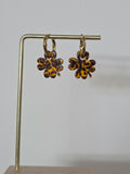 Boucles d oreilles creoles trefle leopard