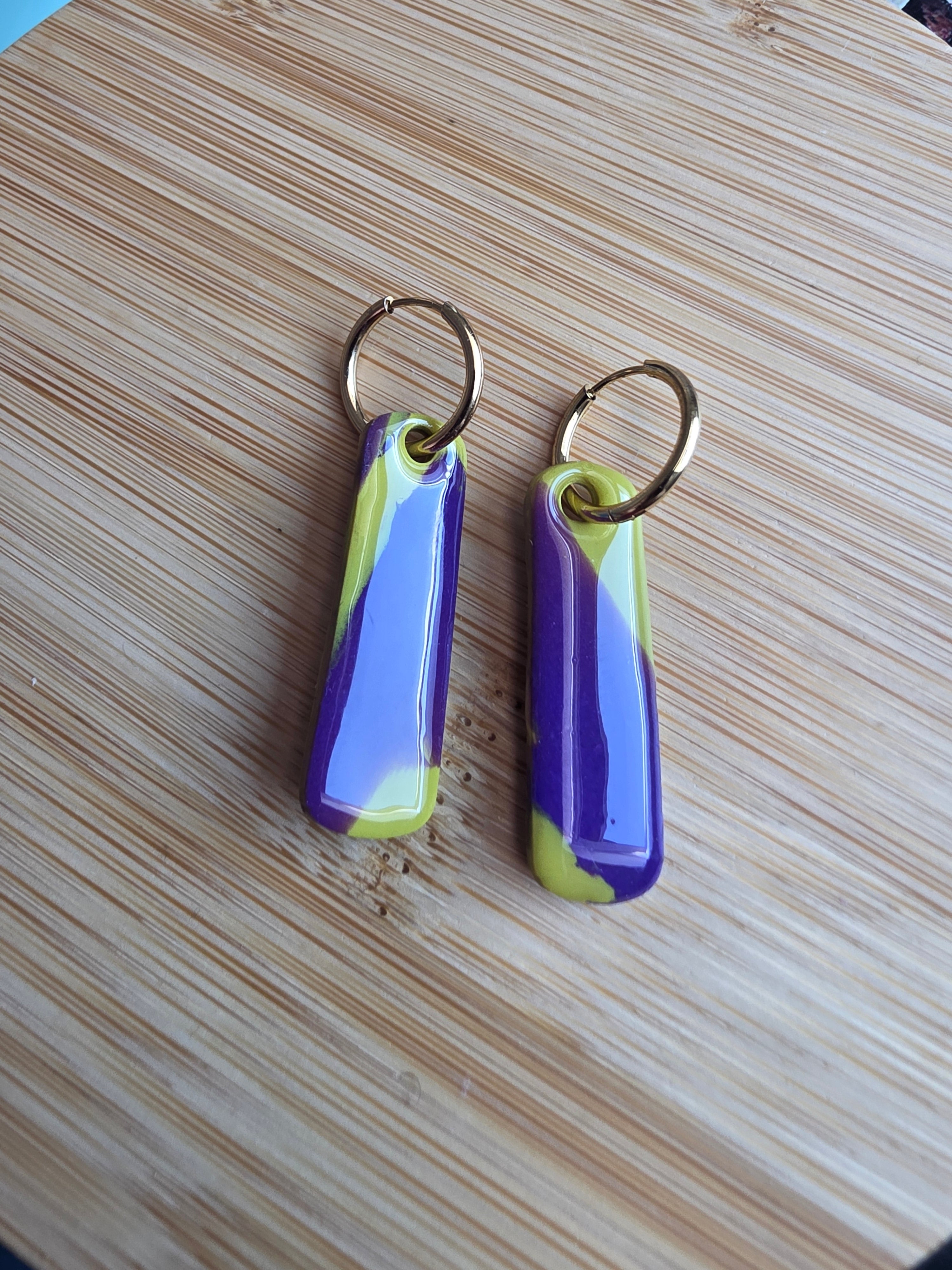 Pampilles misty – Marbré Violet & Vert Anis