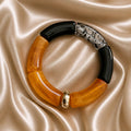 Bracelet maxi tubes orange et noir