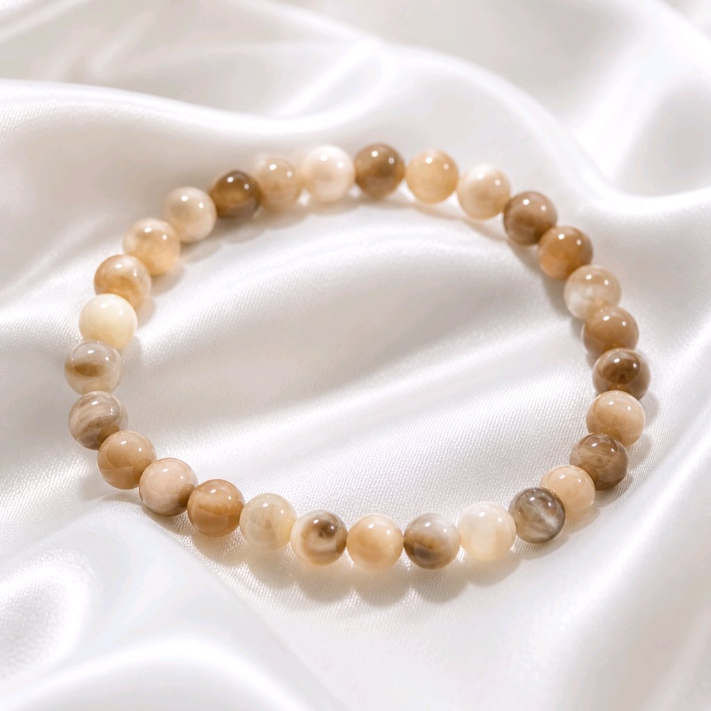Bracelet beige et marron marbré