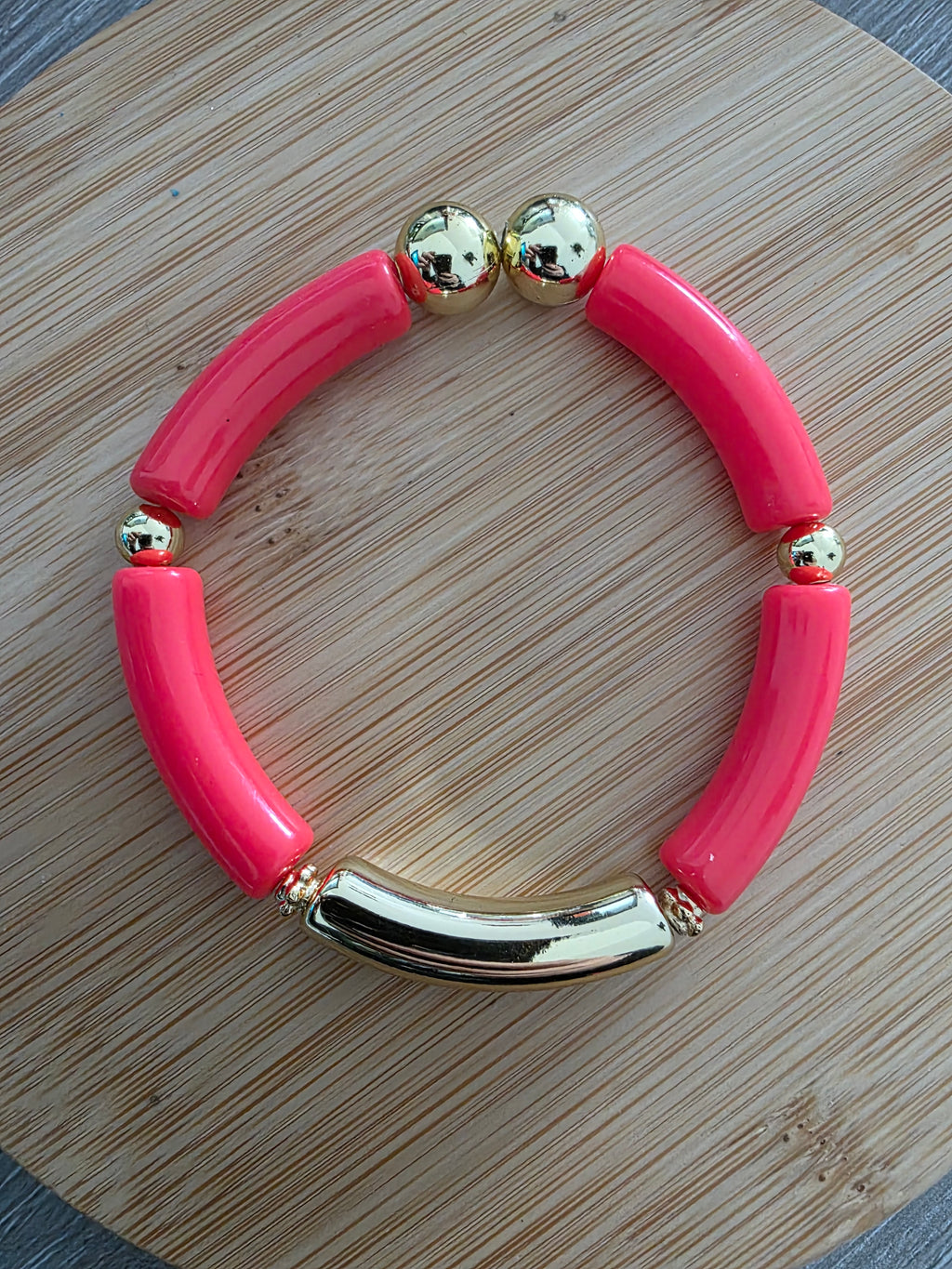 Bracelet tubes rose bonbon