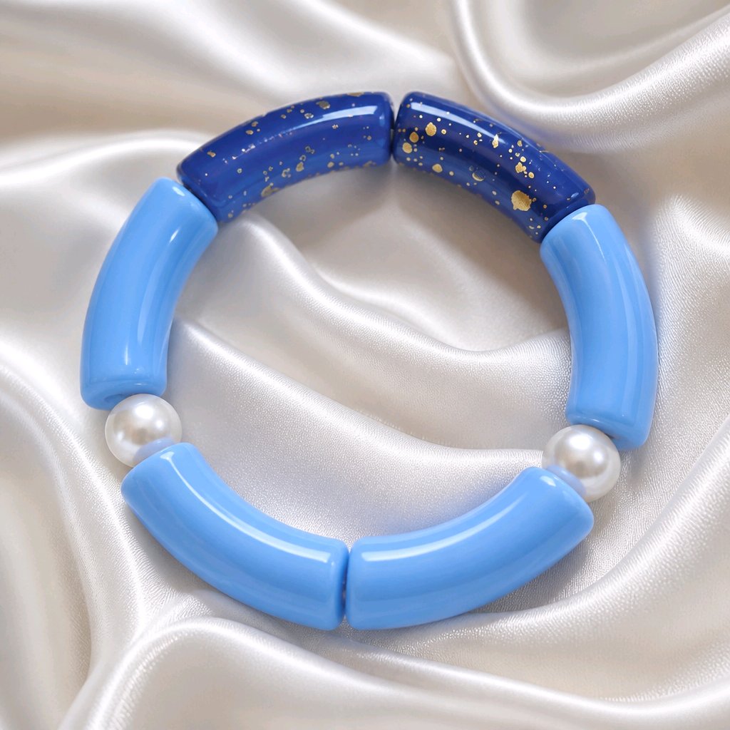 Bracelet maxi tubes full bleu