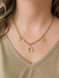 Collier doré grosses mailles fer a cheval