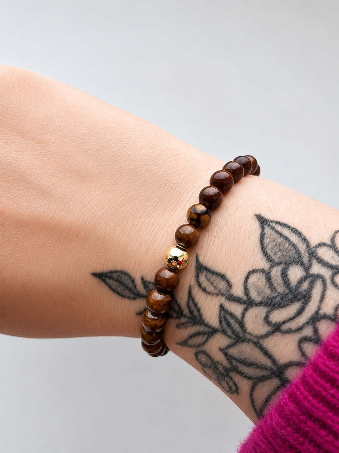 Bracelet perles marron