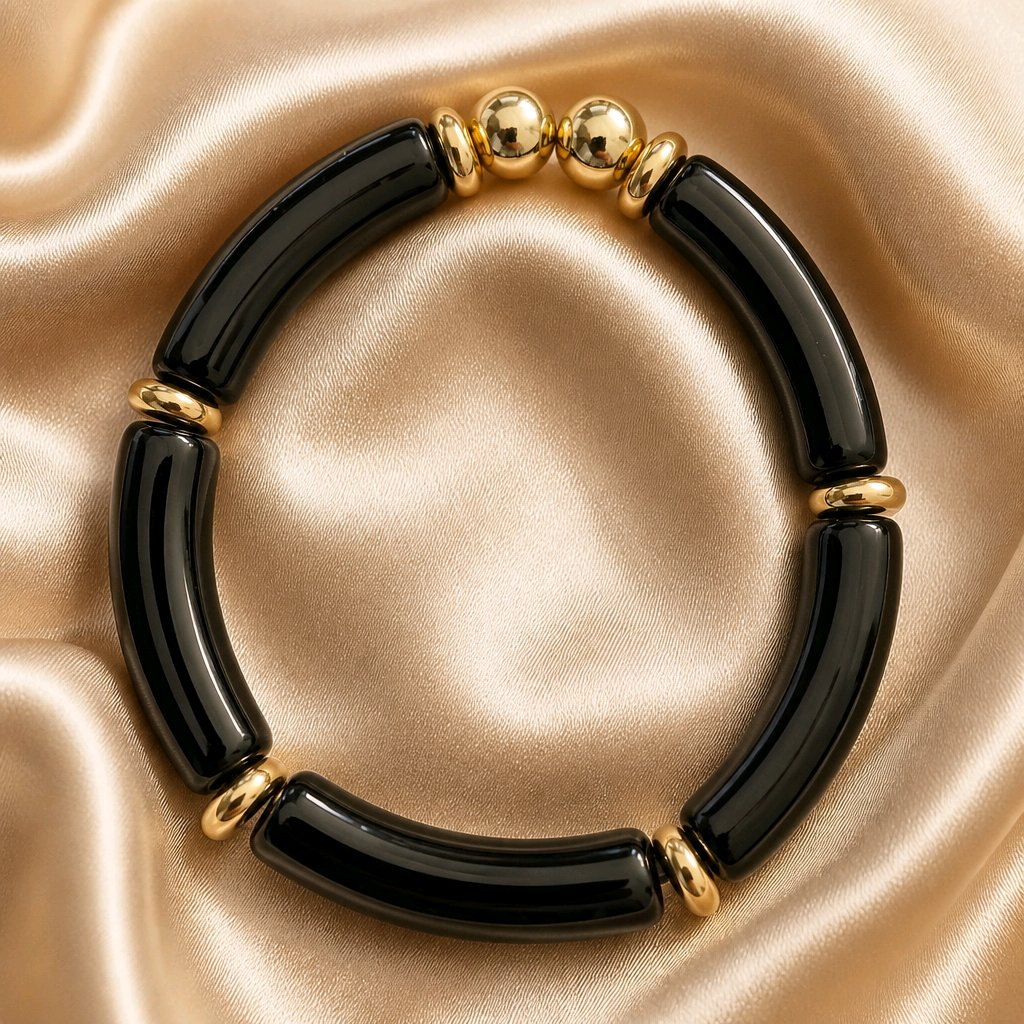 Bracelet tubes – noir elegance