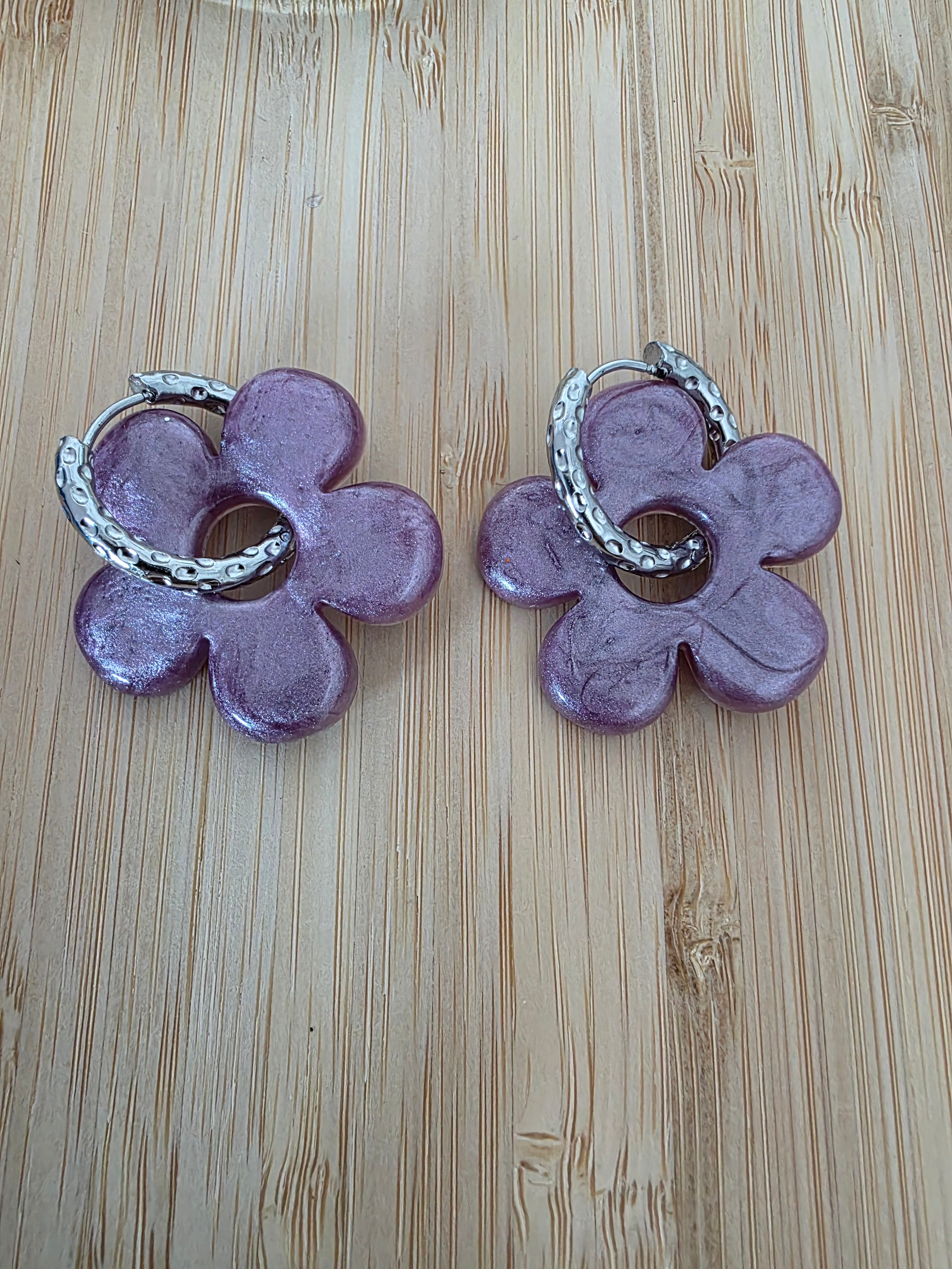 Pampilles en résine Esmée – Lilas