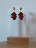 Pampille en résine nuage rouge pailleté - Moyen modele