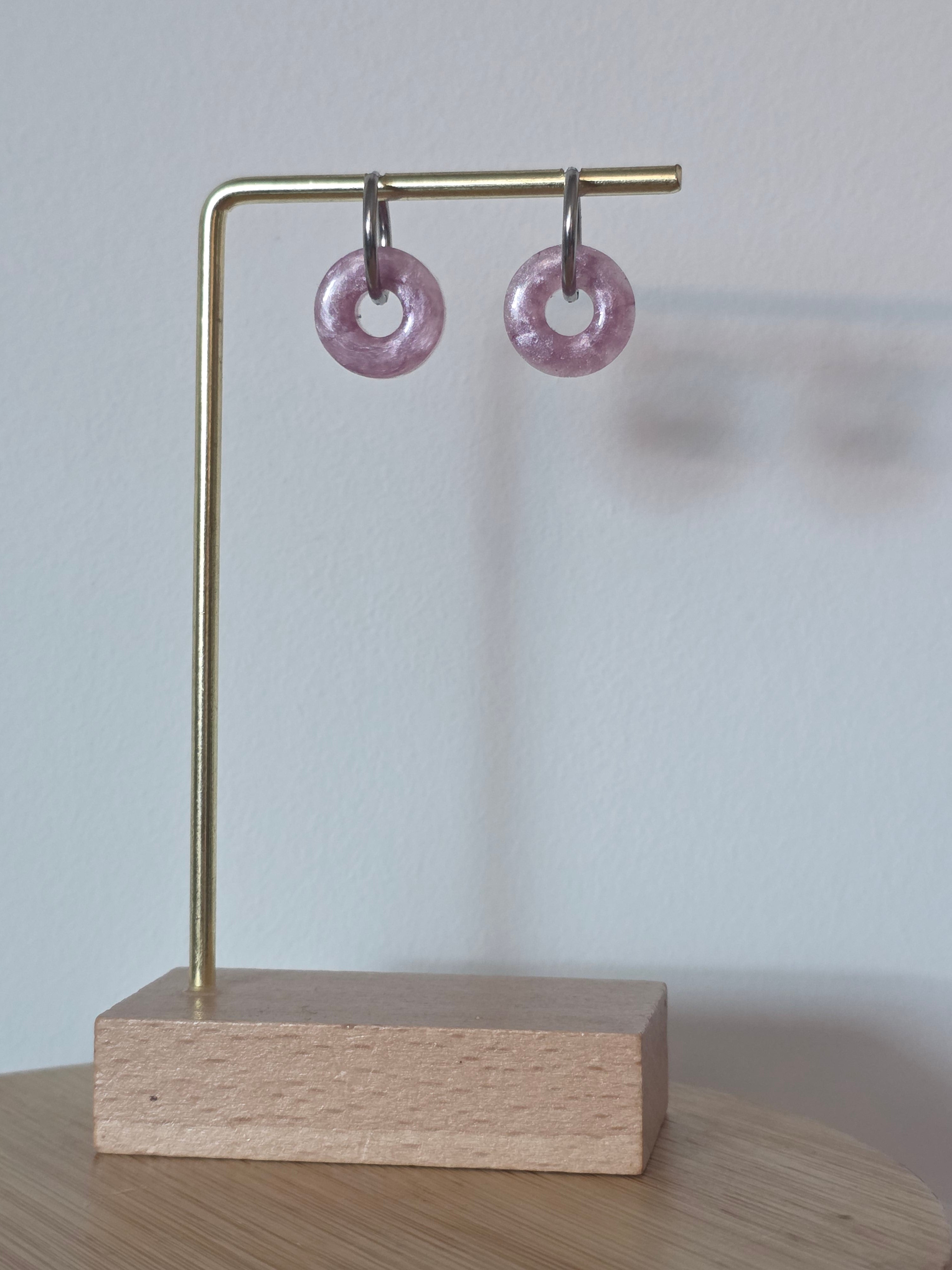 Pampilles en résine Little Donut – Lilas