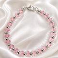Bracelet en perles cristal rose