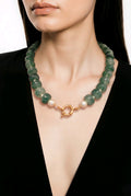 Bracelet de perles vert marbré