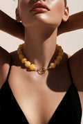 Collier orange marbré