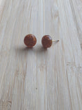 Puces d oreilles dome lisse-orange pailleté